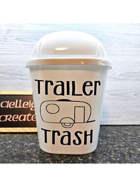 Trailer Trash mini swing top garbage can Custom Handcrafted